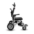 Silver Foldable Aluminum Electric Wheelchair Max300lbs Dual Motor24V12AH Battery