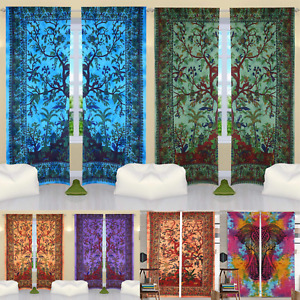 Tapestry Curtain Door Window Room Decor Hippie Boho Indian Curtains Drapes Set