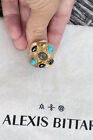 100% Authentic Alexis Bittar Lucite, Labradorite & Multi Color Stone Ring