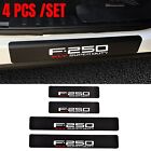 4*Carbon Fiber Leather Car Door Sill Protector for Ford F250 Super Duty Xtl (For: 2023 F-250 Super Duty)