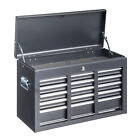 Portable Metal Tool Chest Cabinet Steel Tool Storage Box Organizer Black w/ Key