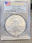 2023 W $1 American Silver Eagle PCGS MS70 First Strike Flag Label **Mint++