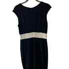 Calvin Klein Scuba Dress Color Block Stretch Size 8-10