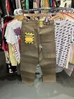 Vintage 90s NWT Paco Jeans Beige Embroidered Logo Carpenter Pants Size 34