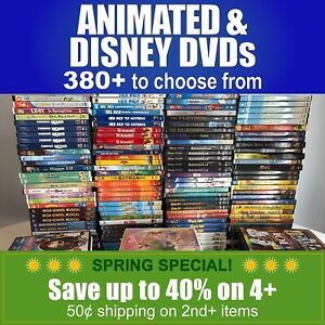 ANIMATED &  DISNEY DVDS (Listing 2 of 2)   **BUNDLE & SHIPPING DISCOUNTS**