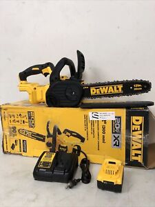 DEWALT 20V MAX XR Cordless Compact 12 in. Chainsaw 5 Ah Battery And Charger Incl