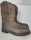 Cody James C9PR2 Brown Leather Pull On Work Western Boots Men's Size 12D