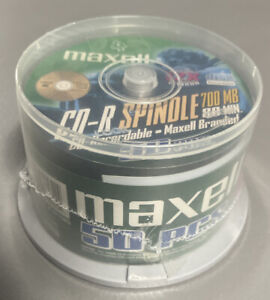 MAXELL 50 Pack CD-R Discs Spindle Blank 700 MB 12x80 Min Recordable Sealed