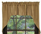 New Primitive Country Farmhouse TAN NATURAL BURLAP CAFE SWAGS Curtains 36