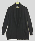 LORD & TAYLOR 100% Cashmere Cardigan Womens MediumBlack Open Front Pockets