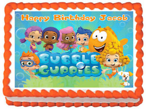 BUBBLE GUPPIES Party Edible Cake topper image