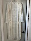 Women's Open Knit Lightweight Maxi Cardigan/Cover Up/Open Front/Long Sleeve/Sml