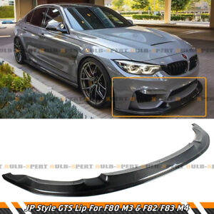 Carbon Fiber Full Extended GTS Style Front Lip Splitter For 2015-2019 BMW M3 M4 (For: 2018 BMW)