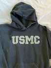 VTG Soffe Adult USMC Hoodie Pullover Hooded Sweatshirt Size Medium Gray