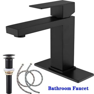 Waterfall Bathroom Sink Faucet Single Handle Hole Vanity Mixer Taps with Cover