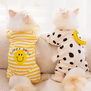 Pet Striped Jumpsuit Spring Autumn Medium Small Dog Clothes Pajamas Puppy Shirt