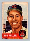 1953 Topps #54 Bob Feller LOW GRADE (crease) Cleveland Indians HOF Baseball Card