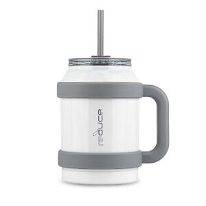 Reduce Cold-1 50oz Mug w/Straw & Easy-Carry Handle, Opaque Gloss White