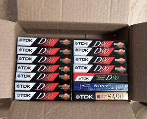 Lot 14 New Cassette Blank tapes - 12 TDK D90 High Output Normal Position READ