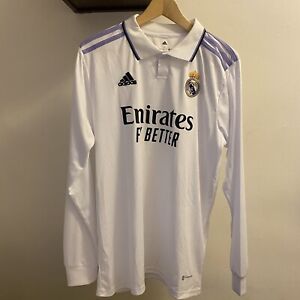 Real Madrid Long Sleeve Jersey White 2022/23 Size large
