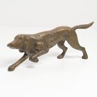Vintage Cast Brass Hunting Dog Gundog At Point Figurine 7 Inches