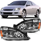 Headlight Assembly For 2003-2007 Honda Accord 2Dr/4Dr Left+Right Black Housing (For: 2007 Honda Accord)