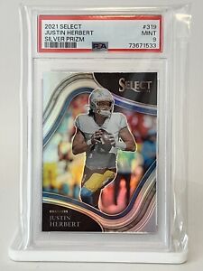 2021 Select Field Level Silver Prizm Justin Herbert #319 - PSA 9 MINT - Chargers