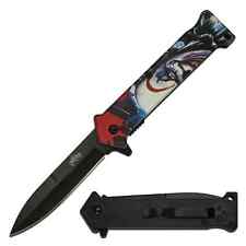 Master USA Clown Graphic Handle Spring Assisted Pocket Knife Everyday Carry