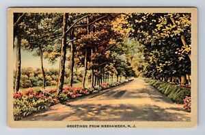 Weehawken NJ-New Jersey, General Greetings Scenic Road, Vintage Postcard
