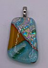 Ocean Blue and Sandy Brown Murano Glass Pendant