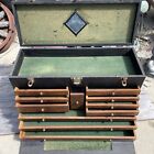 H. GERSTNER & SON 11 DRAWERS MACHINIST CHEST TOOLBOX LEATHERETTE  WOOD 1942-1959