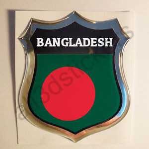 Sticker Bangladesh Emblem 3D Resin Domed Gel Bangladesh Flag Vinyl Decal Car