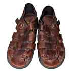 Dunham Ruggards Leather Sandals Brown Abzorb Soles Buckle S4210BR Size 16B Nar