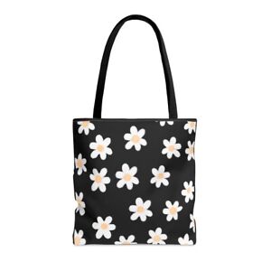 Daisy 1 Tote Bag (AOP)- black
