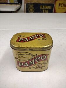 Antique Pamco Strictly Hand Made Embossed Cigar Tin Humidor Factory 113 Ohio