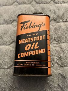 VINTAGE FIEBING'S NEATSFOOT OIL COMPOUND HANDY OILER OIL CAN EMPTY