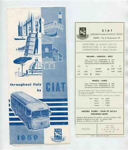 Throughtout Italy by CIAT Bus 1959 Schedule Maps Tour Information Modification