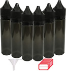 Squeezable 60Ml Empty Drop Bottle Food Grade PET Transparent Black Plastic Bottl