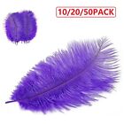 50PCS Natural Purple Ostrich Feathers 6-8 inch for Home Wedding Party Decoration