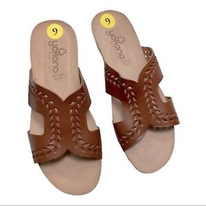 Yokono New Wedge Sandals size 9 brown
