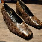 Womens J.Renee Leather Snake Printed Pumps Sculpted Heels Shoes 12ww