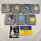 Lot of 7 NES Sports Games Baseball, Bowling, Pool, Golf, Racer, Track, World Cup