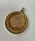 20 Pesos Gold Coin Pendant for Necklace Smooth Gold Bezel