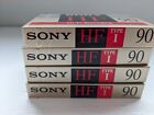 NEW! Lot of 4 Sony HF 90 Minute Blank Audio Cassette Tapes Normal Bias Type 1