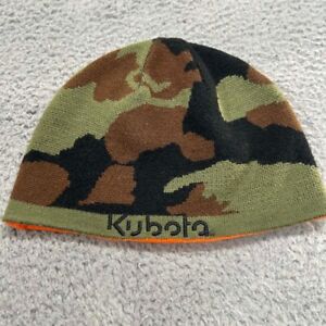 Kubota Hunting Hat Cap Beanie Mens One Size Blaze Ornage Camo Reversible