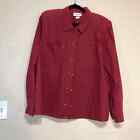 Vintage Statement New Frontier Womens Shirt 16 Red Long Sleeve Pearl Snap