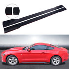 For Ford Mustang GT 78.7'' Side Skirts Splitter Extension Lip Glossy Black + Red (For: 2021 Shelby GT500)