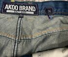 AKOO Brand Men's Size 36 Distressed Denim Blue Jean Shorts 5 Pocket Jorts