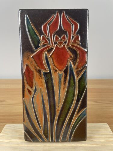 Motawi Tileworks 4X8 Flower Art Pottery Tile Moonstone Glaze Iris Test Tile