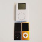 4 Apple iPod lot 1 A1040 20gb & 2 8gb Nanos A1285 for Parts Repair Orange & Gray